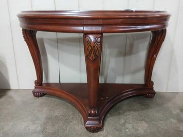 Half Round Carved Entry Table