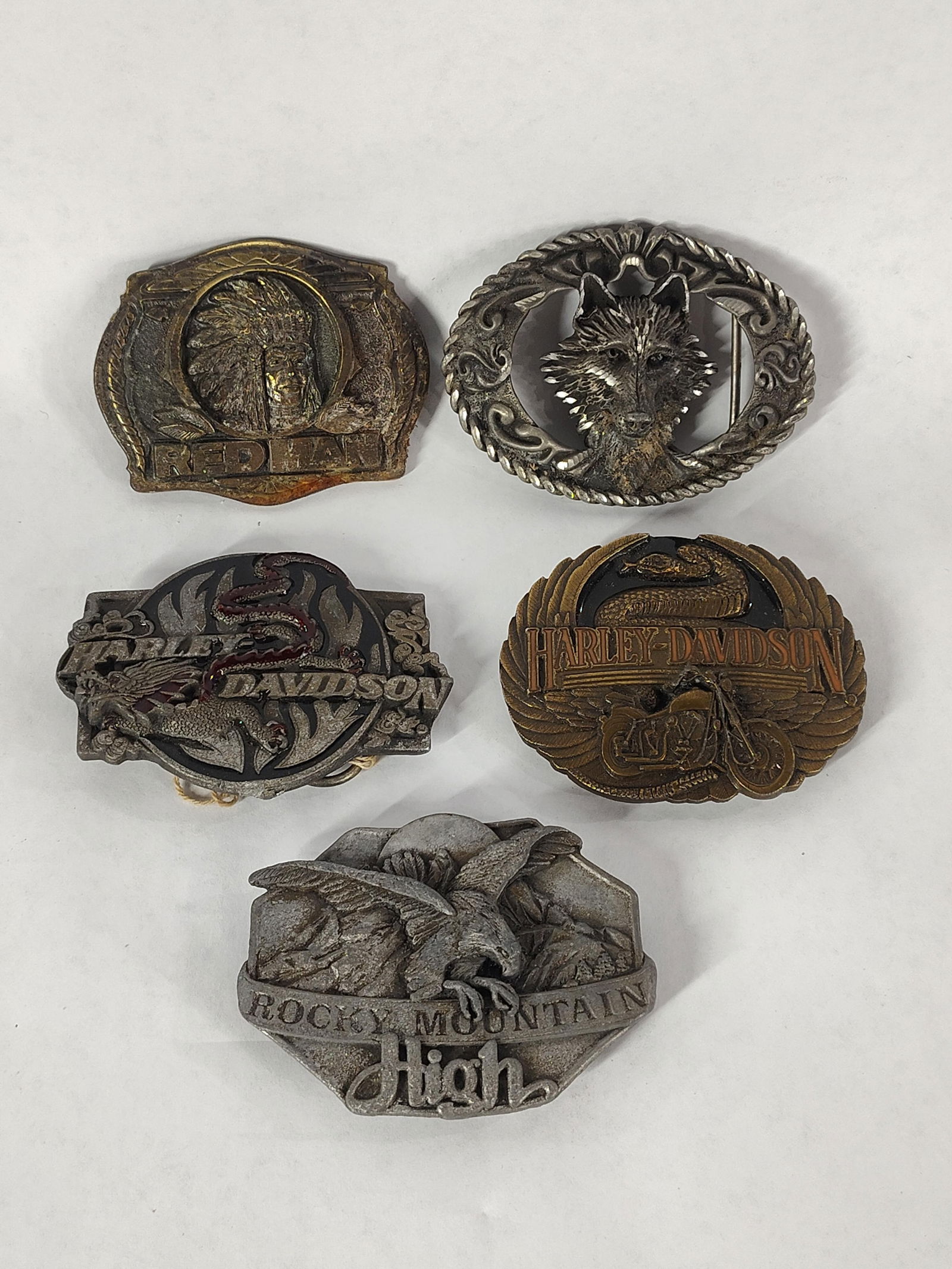 Harley Davidson, Red Man, and other Belt Buckles (1 of 7)