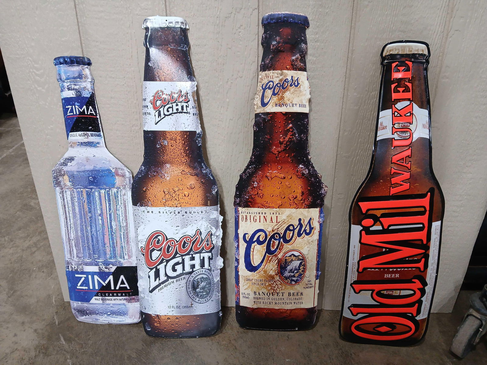 4- Tin Beer Bottle Signs (1 of 4)