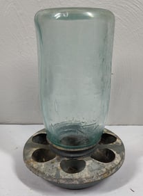 1800s Mason Jar Chick Feeder
