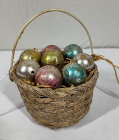 Miniature Basket & Mercury GLass Bulbs