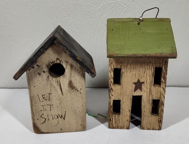 Pair of Handcrafted Mini Houses