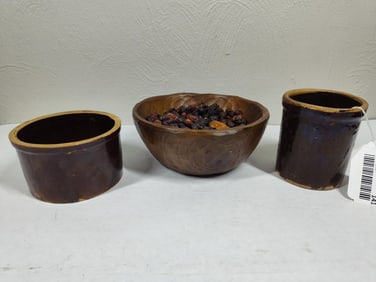 Small Crocks & Pottery Bowl