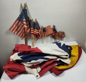 Stick and 48 Star Flags