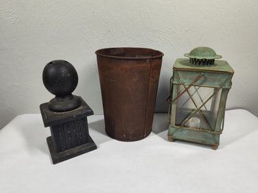 Lantern, Finial, and Sap Bucket