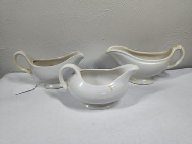 Ironstone Farmhouse White Gravy Boats