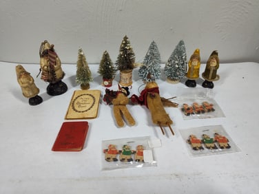 Bottle Brush Trees, and Miniature Santas