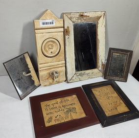 Framed Samplers, Mirrors, and Wall Hangings