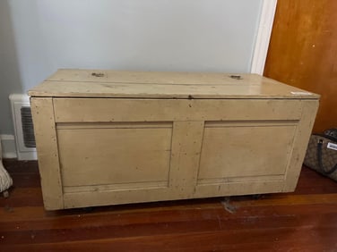 Timken Bearing Co Pale Yellow Painted Blanket Chest