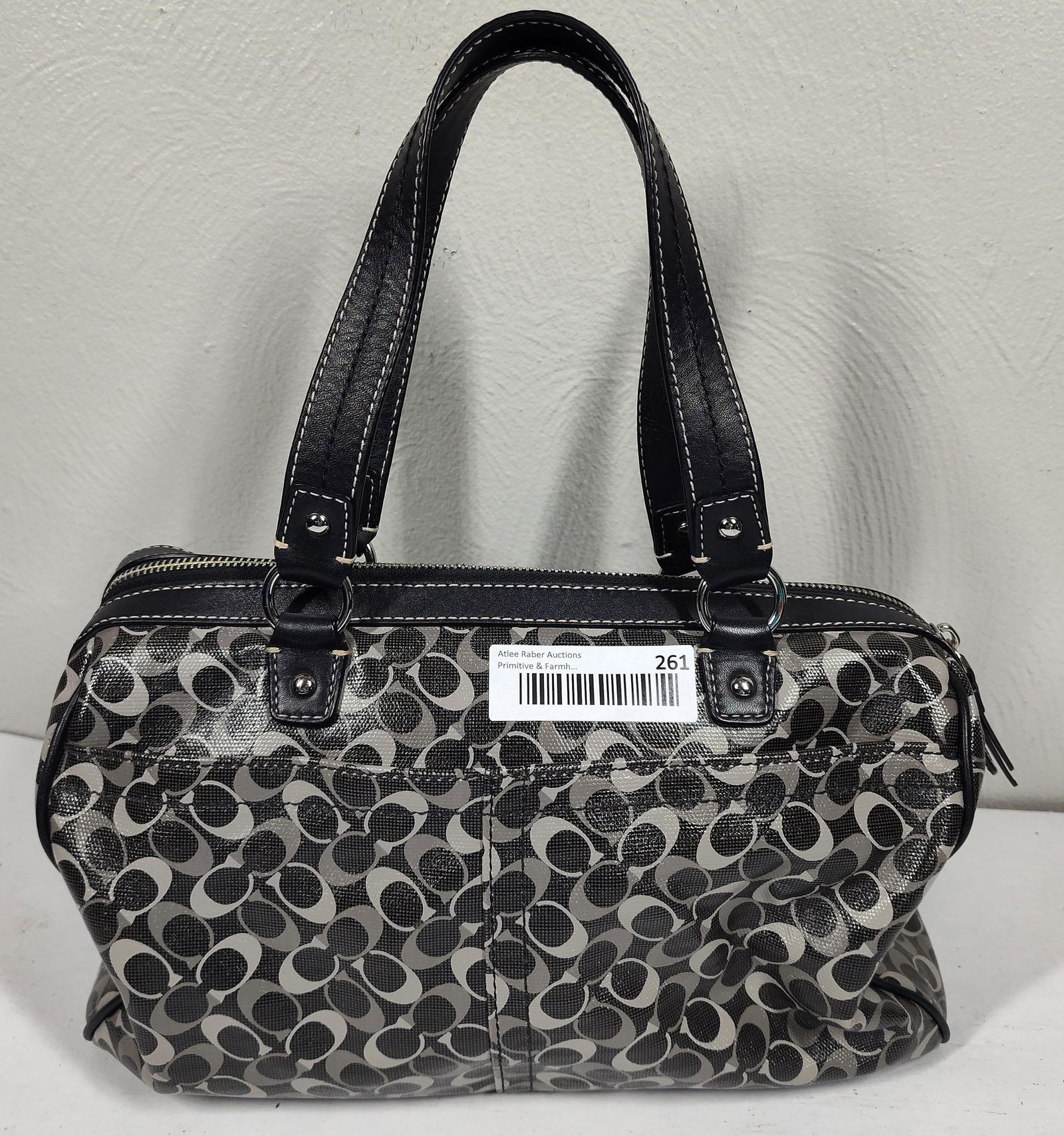 Coach Handbag & Dust Cover: Clean condition with silk lining. No. E1194-F17154. 13x8x6