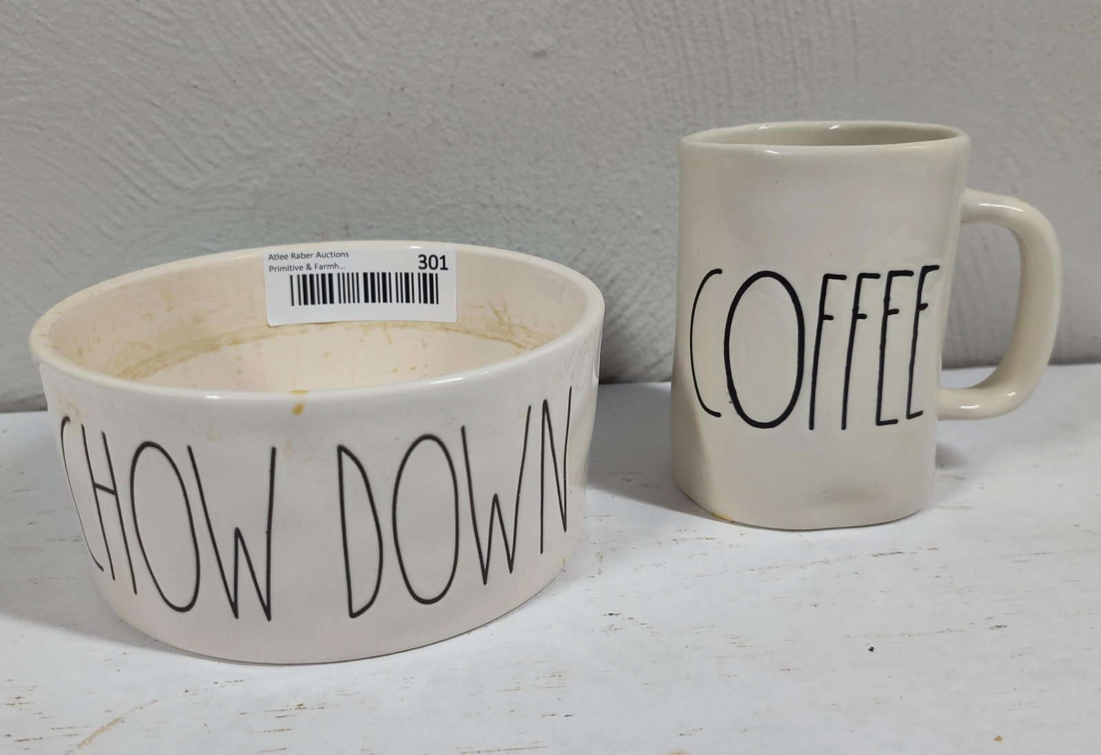 Rae Dunn Mug & Pet Bowl: Both in good condition