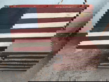 Americana Painted Flag Sign & Chest