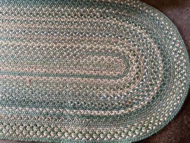 Green Tones Braided Runner Rug