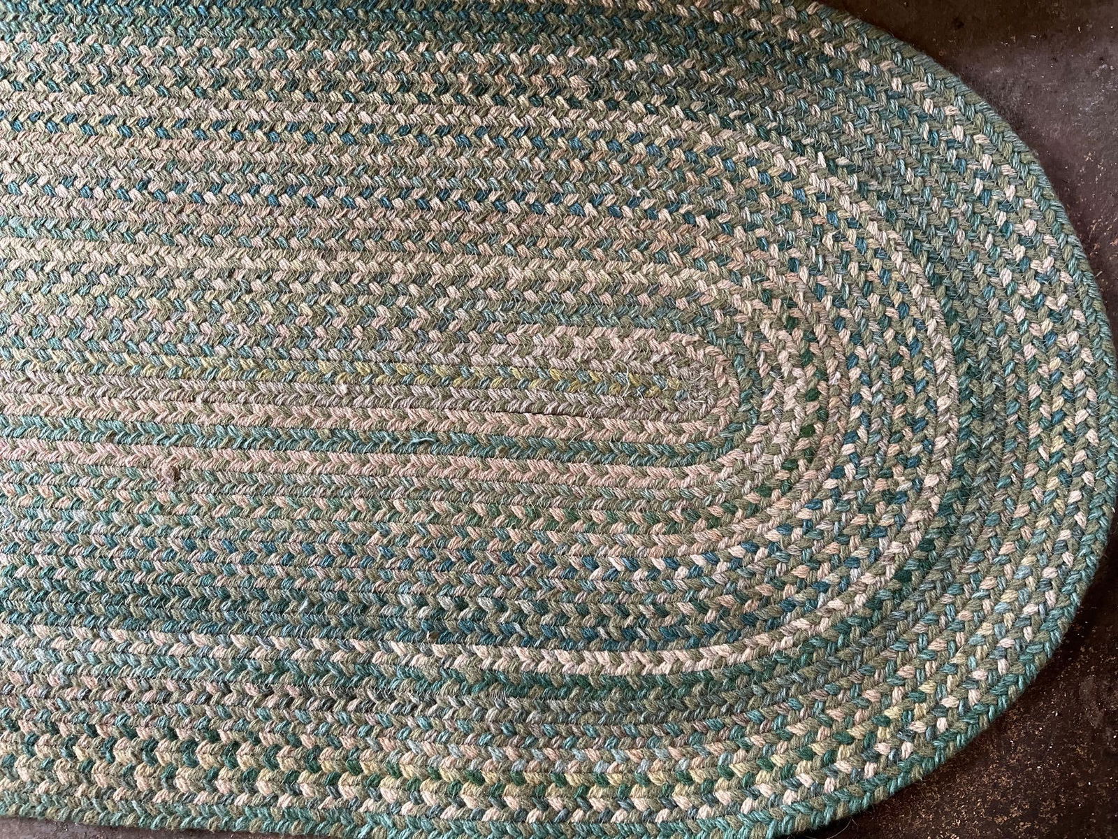 Green Tones Braided Runner Rug (1 of 3)