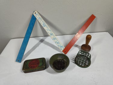 Lucky Strike Tin, Flower Frogs, and Smalls