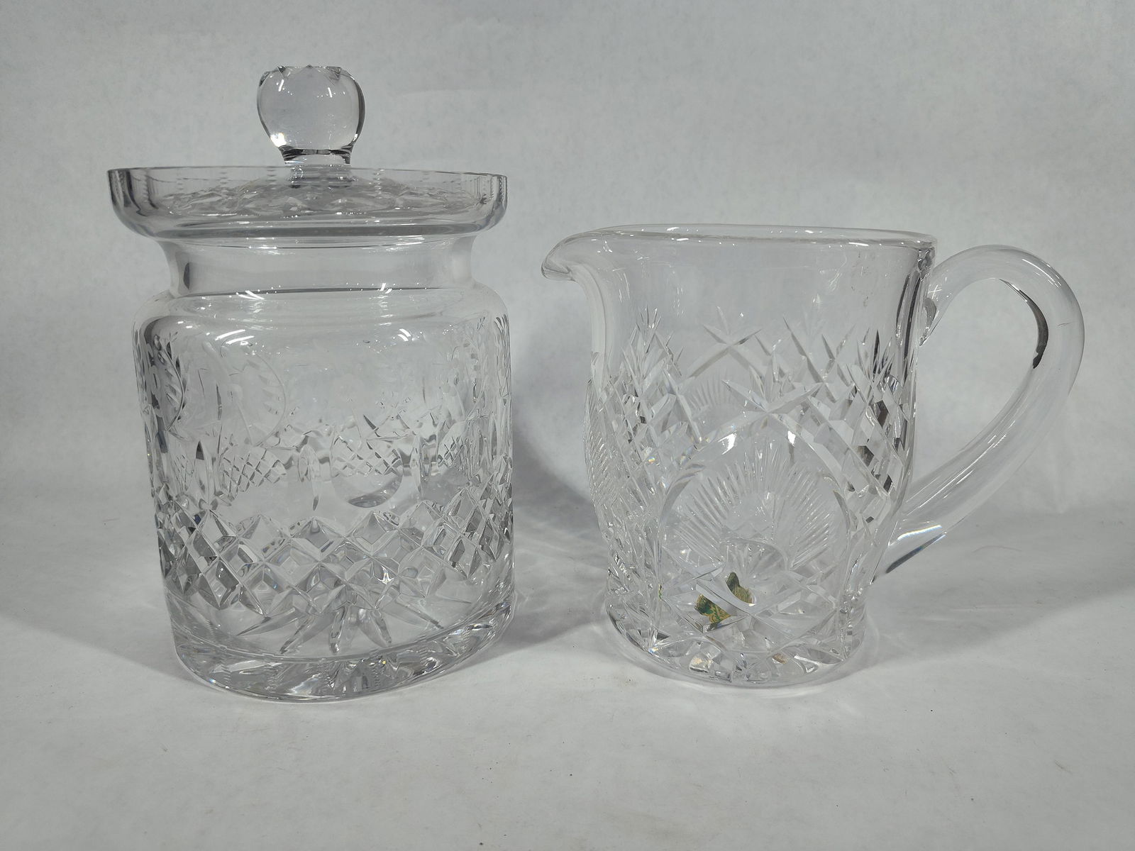 Leaded Crystal Waterbury Pitcher & Biscuit Jar (1 of 6)