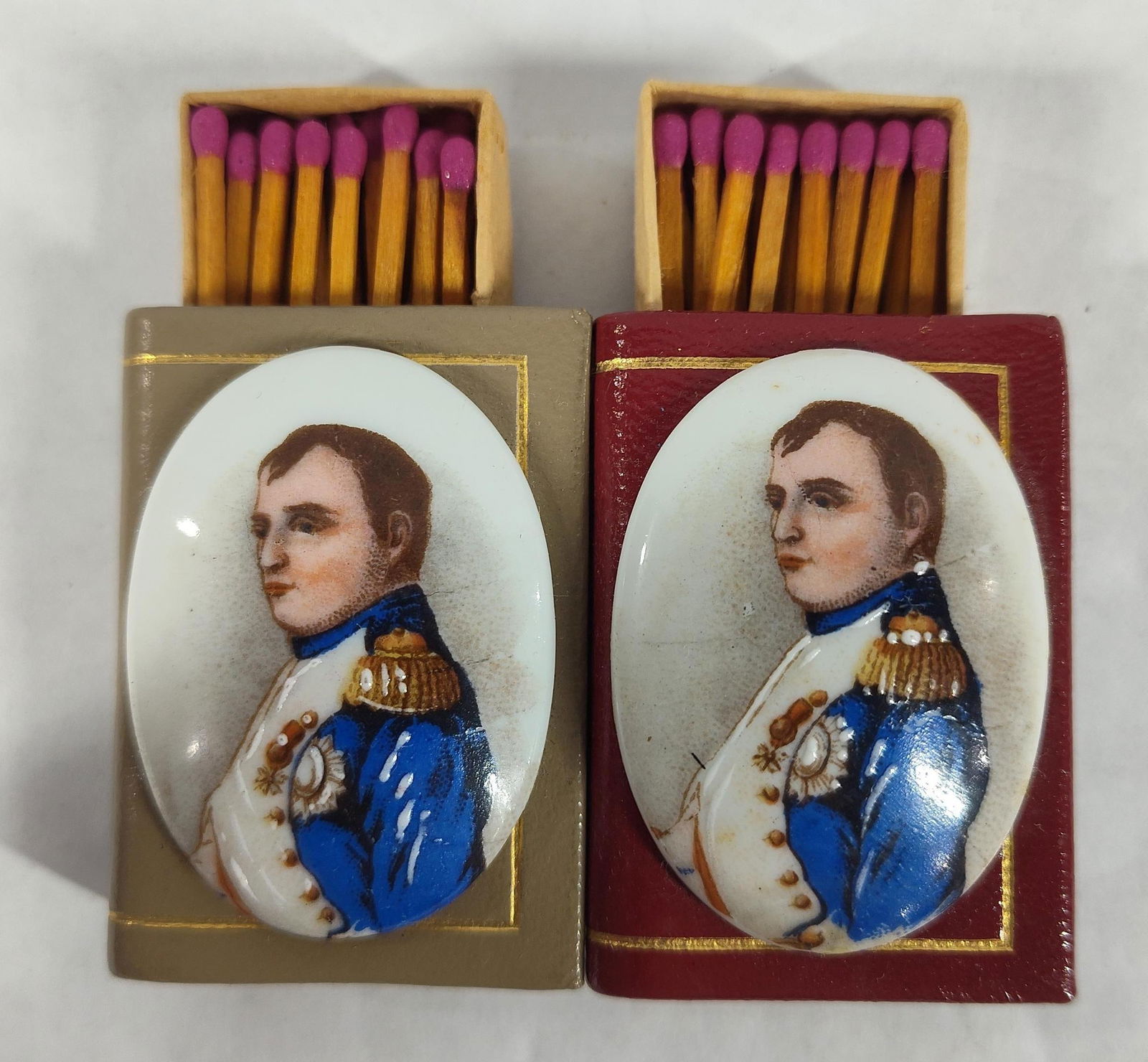 Napoleon Bonaparte Hand Painted Matchboxes: Each is approx 1.5x2.