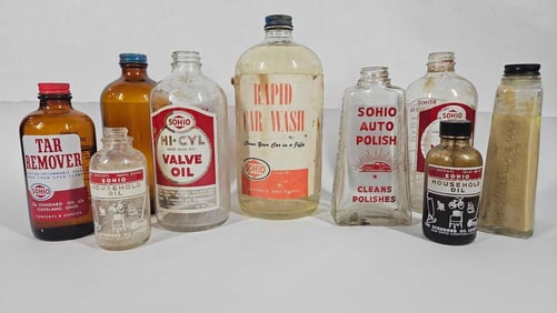 Sohio Glass Fluid Bottles