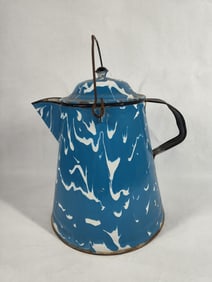 Blue Swirl Porcelain Kettle