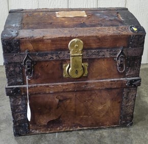 Leather Domed Travel Chest