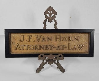 Brass Attorney At Law Wall Plaque