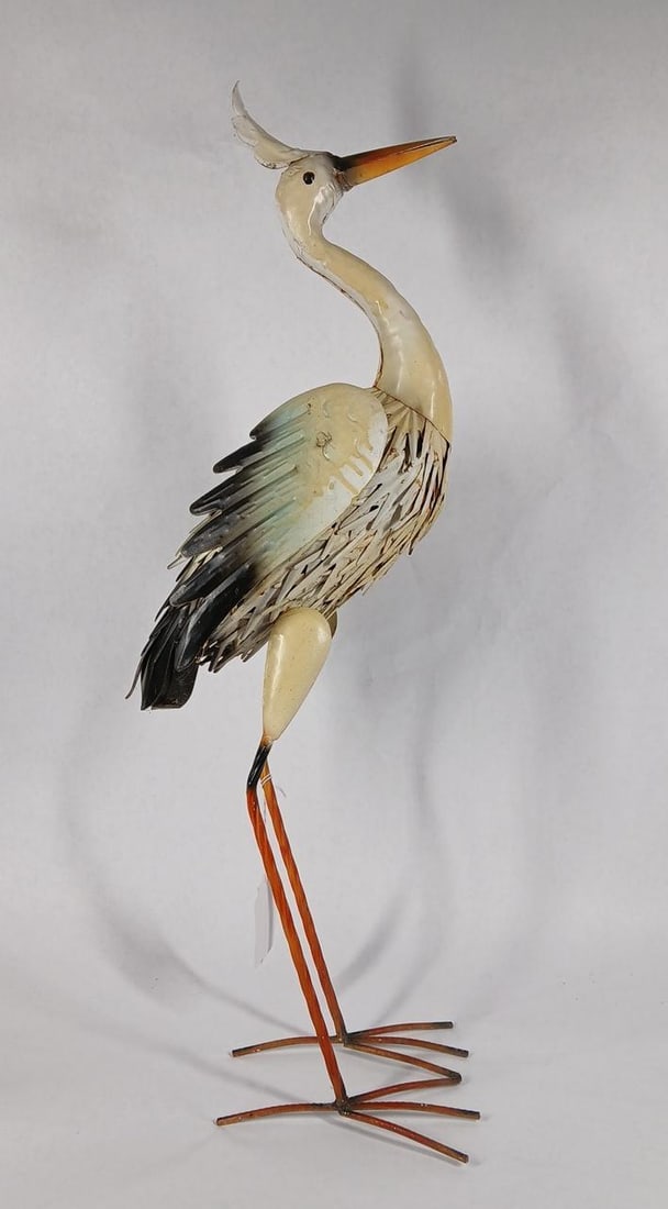 Yard Art Wiggling Crane: 27 inches tall. Great piece of decor.