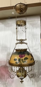 Rose Hand Painted Hanging Lamp