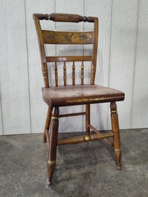 Stenciled Hitchcock Oak Side Chair