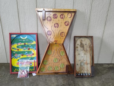 Early Wooden Ball & Pin Ball Games