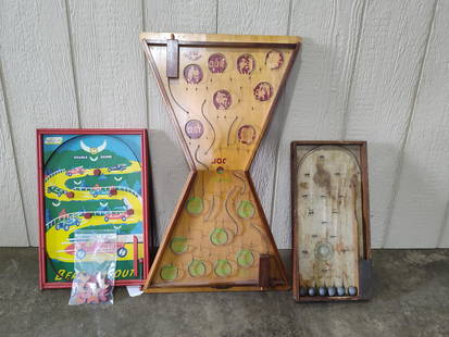 Early Wooden Ball & Pin Ball Games: .