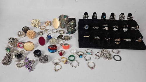Mexican Silver Bracelet & Fashion Rings