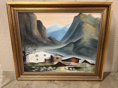 In a Valley Oil on Canvas by Beverly J. Dudas