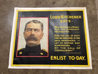 Lord Kitchener Linen Lined Poster