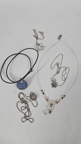 5 Sterling Silver Necklaces