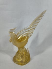 Archimede Seguso Gold Murano Glass Pheasant