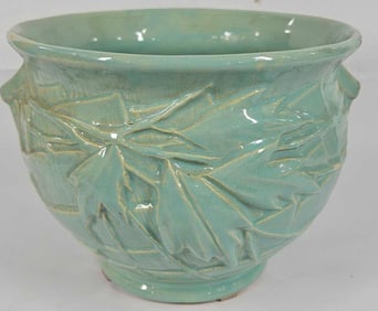 1950s McCoy Teal Leaf Planter