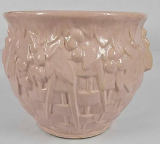 McCoy Pink Basketweave & Berrys Pottery Planter