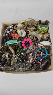 Fashion Bracelets: Various styles, including beaded, leather and more. This lot of jewelry has not been thoroughly checked out and may contain gold or silver items.
