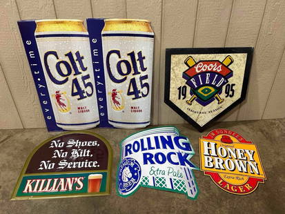 Coors, Honey Brown, Rolling Rock & other Beer Signs: Colt 45, is the largest at 30.5 inches tall