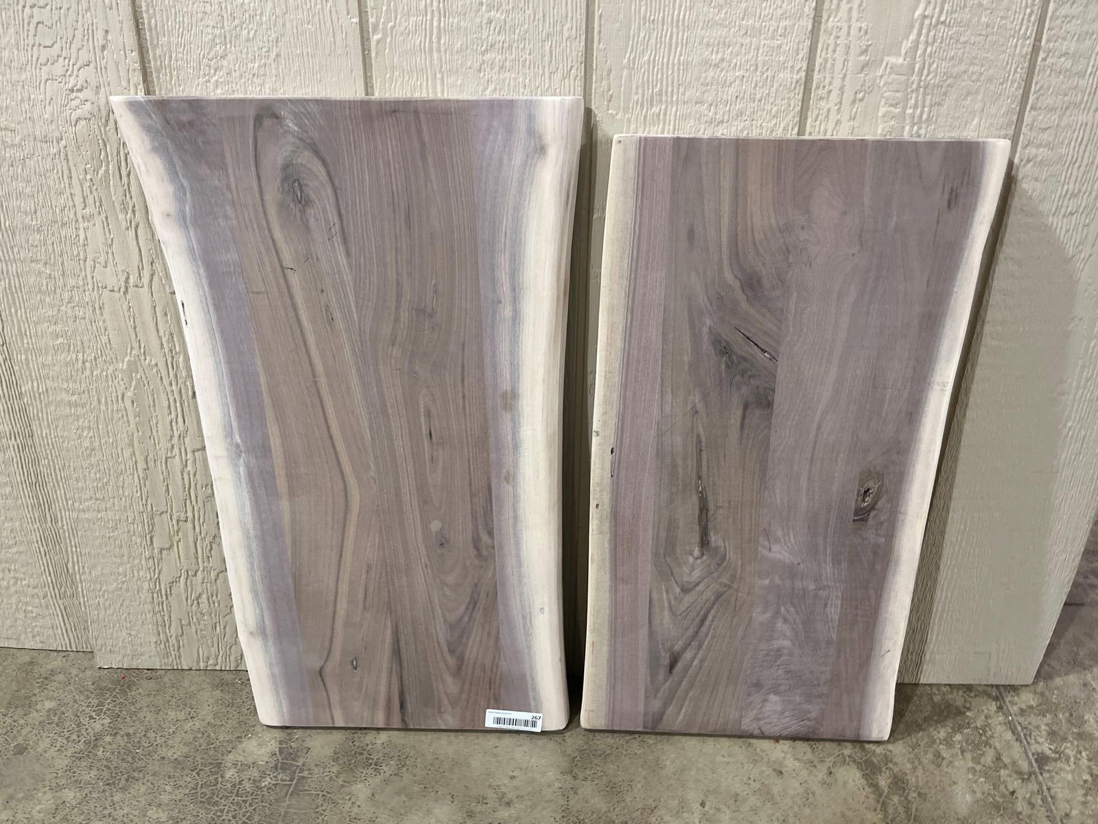 Walnut Slabs: Pair of unfinished boards, each is approx 24x15 and 28 x 17. 1.5 inches thick
