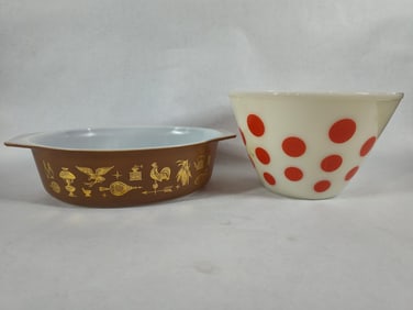 Early Americana Pyrex & Polka Dot FireKing