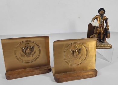 USA Copper Bookends & Town Crier