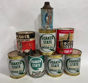 Indian Head, Quaker State, and Penn Cans