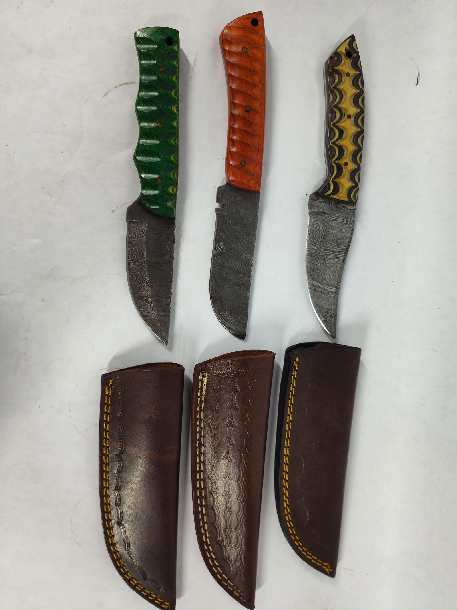 3 Hand Forged Damascus Blade knives (1 of 6)