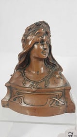Leopold Renard Copper Art Nouveau Bust