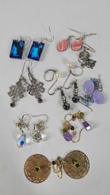 Stone & Beaded Sterling Earrings