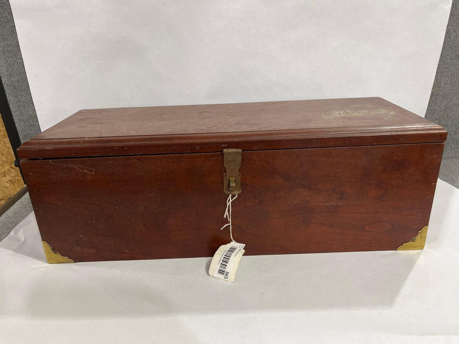 Bunce Brother Sectioned Storage Box: Felt lined dividers with brass hardware and corners. Tag to inside reads: Made especially for Bunce Brothers by H. Freeman and Sons Inc. 24x9x8