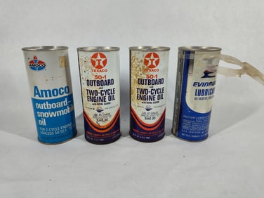 Amoco, Texaco, & Evinrude 2 Cycle Oil Cans