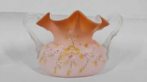 Martha Washington Peach Blossom Vase