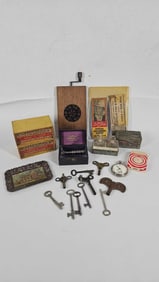 Kaleidoscope Wheel, Tom Mix Tickets, Tip Tray, Skeleton Keys, and more
